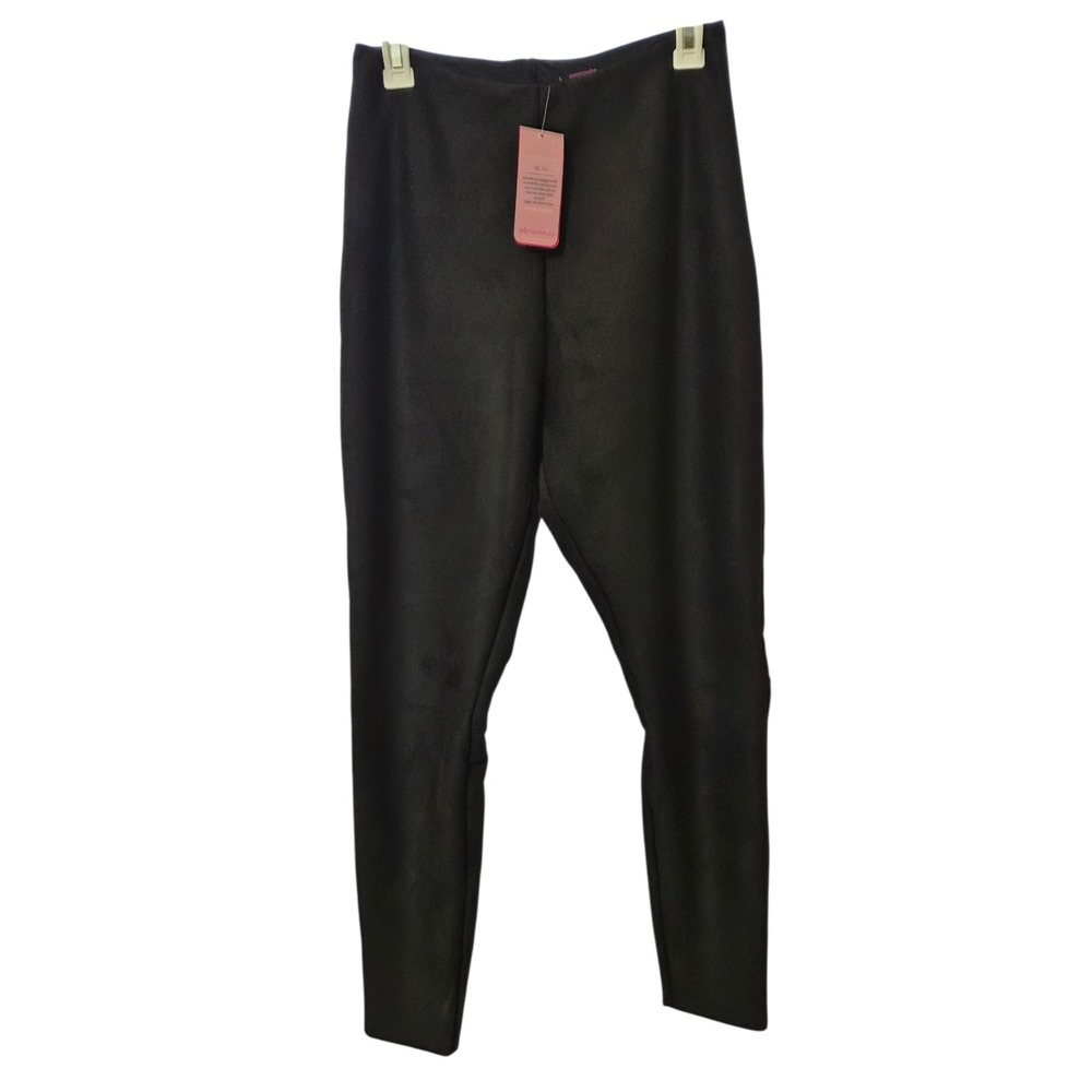 Commando Faux Suede Leggings Black Size‎ L Pull On SDE600 NWT
